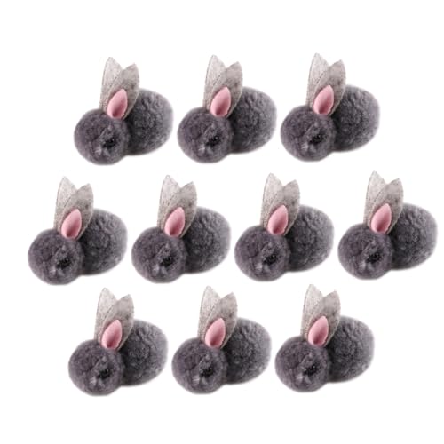 SUPVOX 10 Piezas Mini Muñecos Conejo de Peluche Gris para Manualidades DIY Decoración Ropa y Accesorios Suministros para Costura y Bricolaje