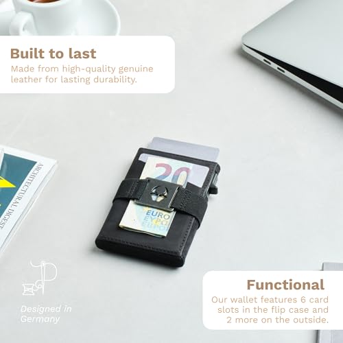 DONBOLSO Minimalist Leather Wallet for Men - Slim Wallet with RFID Blocking Protection - Functional Cash & Credit Card Holder - Best Wallet Gift for Men - Convenient, Light & Durable - Nappa Black4
