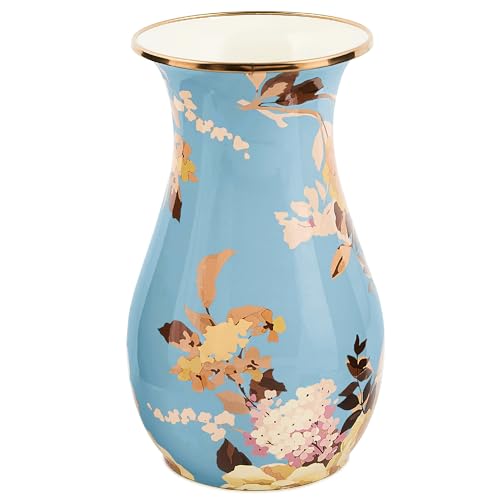 MACKENZIE-CHILDS Enamel Tall Vase Green-and-White Emerald Check | Hand-painted design decorative flower vase and bouquet holder made from enameled steel 6 dia. x 10 H product thumbnail 15