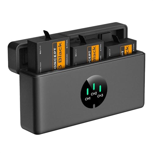 K&F CONCEPT Hero 13 Battery 3-Pack Enduro Hero13 Batteries and Upgraded Fast Charger Compatible with GoPro Hero 13 Black Camera