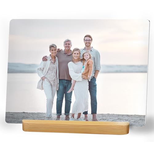 LOUISMIAA Custom Metal Picture Frame Prints,Personalized Photo Frames with Easel,Customized Metal Collage Picture Frame Gift for Family,Lover,Friend,Couple