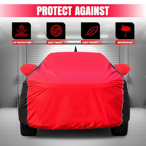 Image of for Nissan Magnite 100% Waterproof Car Cover for All Weather Protection with Mirror Pockets, Soft Cotton Lining, Triple Stitched with Adjustable Belt Bottom Elastic to Secure Fit