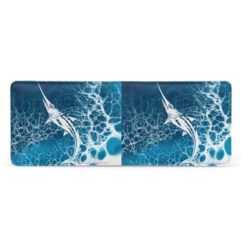 Image of Coldinair Ocean Shark Kids Wallet for Boys Novelty Leather Boys Wallet for Kids 4-12,Credit Card Cash Id Holder Cool Slim Bifold Small Coin Purses for Youth Teenager Child
