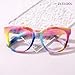 Zeelool Oversized Square Glasses Frames for Women Rainbow Non-prescription Eyeglasses Fashion Full Rim Designer Eyewear JGP049594-11