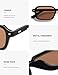SOJOS Trendy Rectangle Polarized Sunglasses Womens Mens, Small Retro Fashion Thin Slim Square Sunnies SJ2610, Shiny Black/Blush Tint