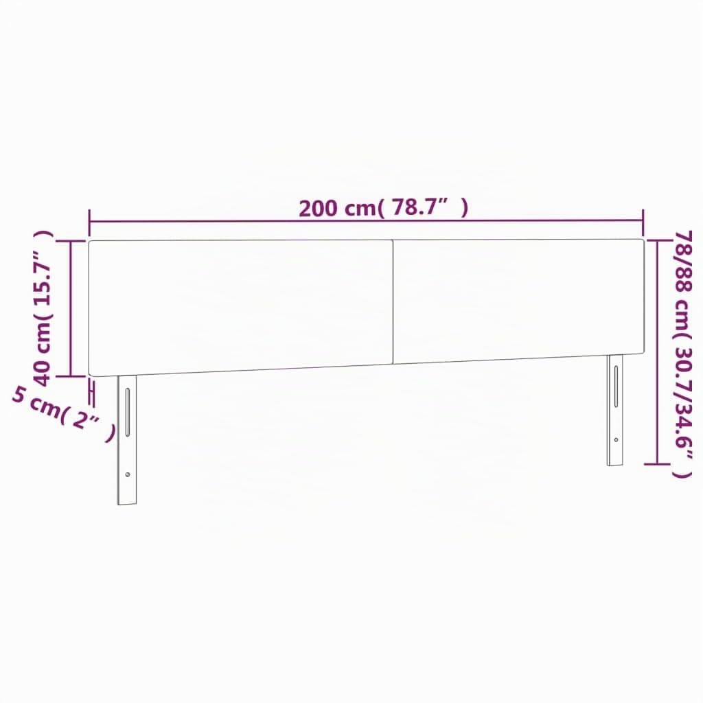 vidaXL Kopfteil, Bettkopfteil mit Holzbeinen, Höhenverstellbar Polsterkopfteil für Bett, Betthaupt Bettzubehör Schlafzimmer, Dunkelgrau 200x5x78/88 cm Stoff