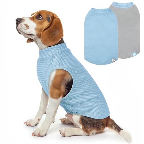 KYEESE 2Pack Waffle Dog Shirt for Medium Large Dogs Soft Dog Sweater