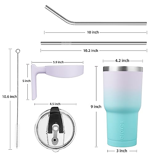 Image of BJPKPK 40 oz Tumbler with Handle & Straw, Insulated Stainless Steel Mug