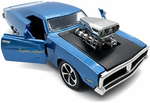 Miniatura De Ferro D o d g e Charger R/T Velozes e F u r i o z o s escala 1:32 (Azul Com Motor)