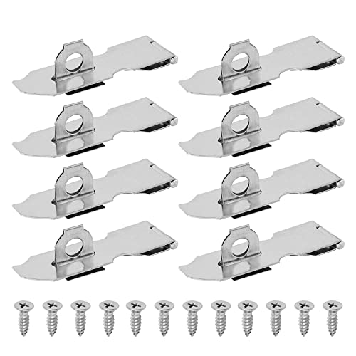 MroMax ドア掛け金ラッチ ドアボルトラッチ スライドラッチ ステンレス製 ドア留め スレンレススチール 南京錠留め金 Stapleパーツ ドア後付け ロックシフトゲートラッチ 安全ドアロックボタン ドア用 シルバートーン 長さ128mm 幅32mm 16個入り