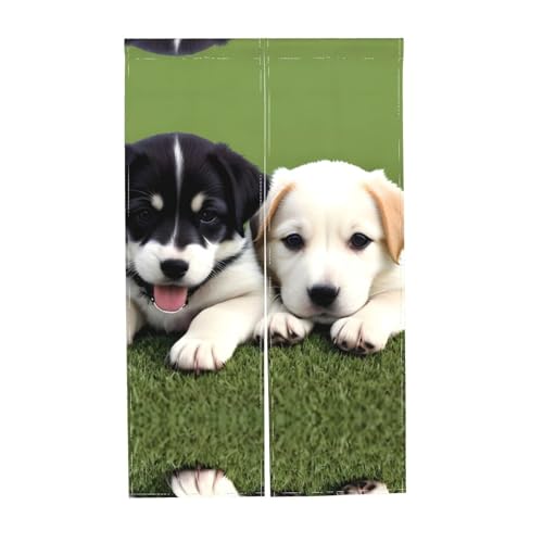 Rideaux occultants imprimé chien paresseux 142x86 cm pour chambre, lot de 2 - 8