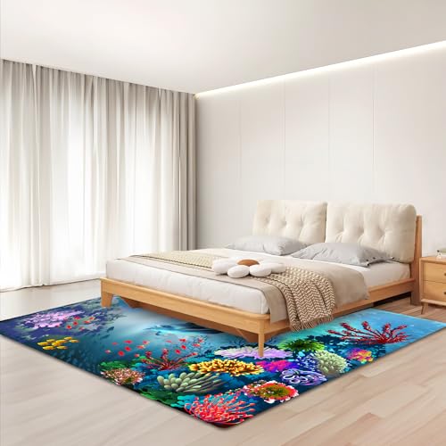Tapete Coral Marina QH 150x180 cm Lavable Antideslizante miniatura 3