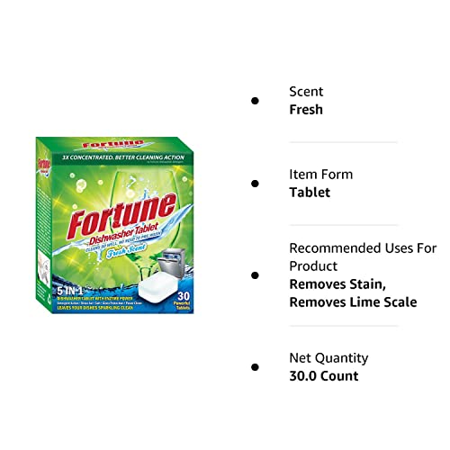 FORTUNE-Dishwasher-Tablets-5-in-1-Action-Fresh-Scent-30-Count