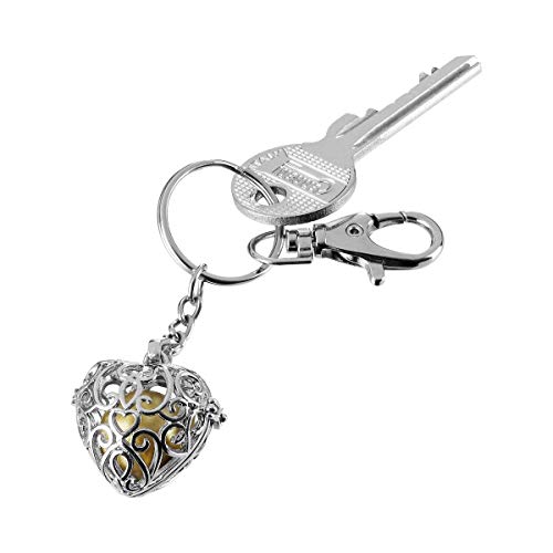 Preisvergleich Produktbild Schlüsselanhänger Engelsklang, Schlüsselanhänger mit goldfarbender Kugel und Klang, Kupfer, Anhänger: 2,5 x 3 cm, Ø 1,5 cm, Gesamt: 11 x3 cm, silber