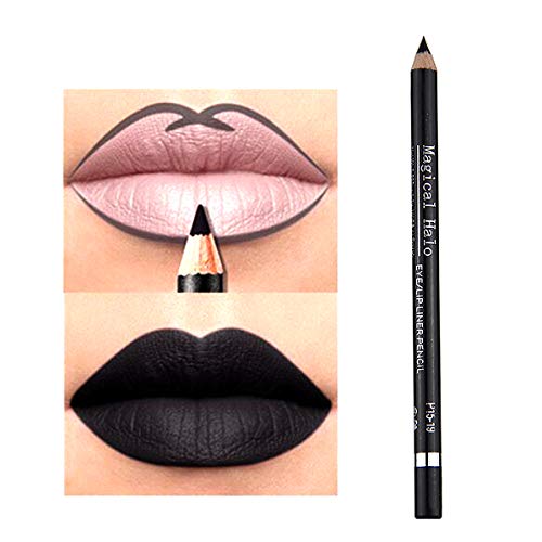Coosa Professional Makeup Matte Liquid Lipgloss & Lip Liner Set Long Lasting Waterproof Liquid Lipstick Set, Black (2 Pcs) #TOP3