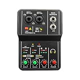 dijiusidy Interfaz de Audio USB de 48 V Que Permite grabaciones con bajo Nivel Ruido para podcasting, Streaming en para Vivo y doméstico. Portátil y Compacto. Tamaño del Producto: 14 cm x 10 cm x 4,4