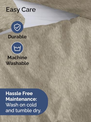 Image of Duvet Cover Oversized Queen - 3 Piece w / Zip Closure - Heathered Beige