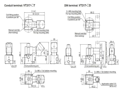Électrovanne à 3 voies à action directe VT317 commutation rapide type clapet robuste - 6