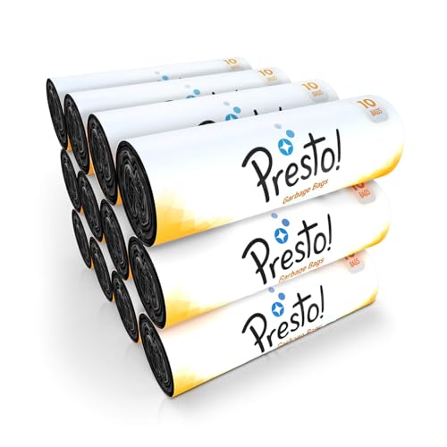 Image of Amazon Brand - Presto! Garbage Bags XL 120 Count|30 X 37 Inches Black , For Dry & Wet waste|10 bags /roll (Pack of 12)