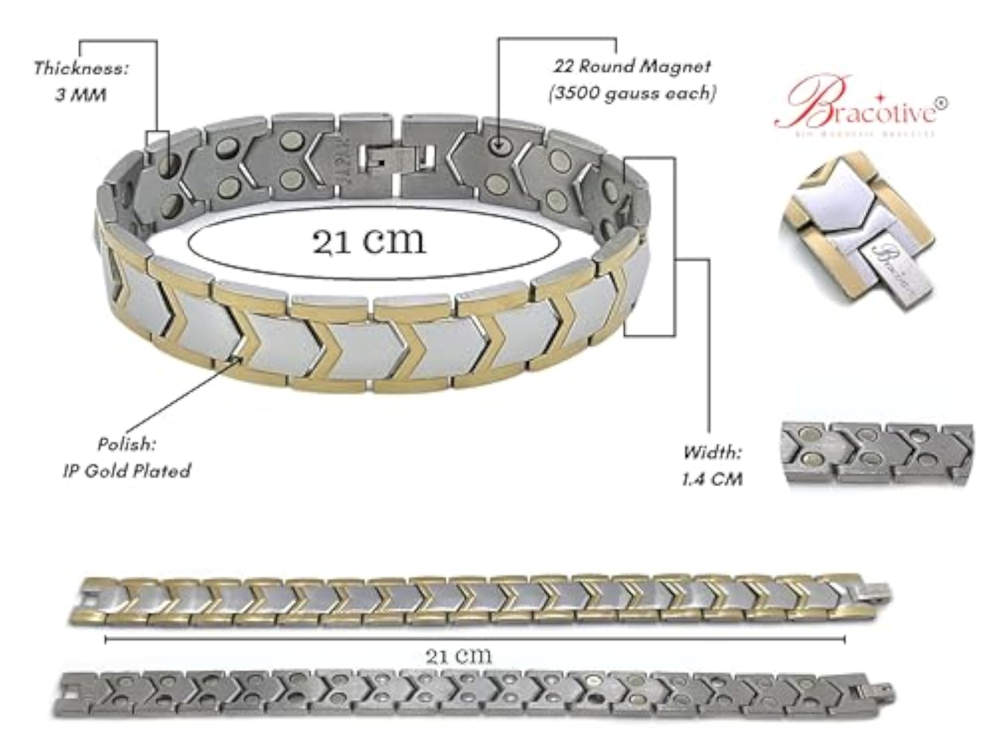 Bio Magnetic Bracelet for Men & Women, Energy Therapy