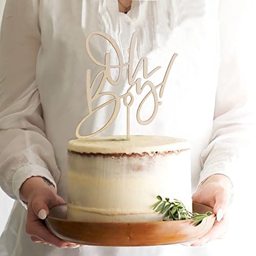 Yesswl Oh Boy Cake Topper - Wooden Boy Baby Shower Birthday Party Cake Decorations For It's A Boy 1St Birthday Party Photo Booth Props， Gender Reveals Party Decorations (Wood Oh Boy Cake Topper) #TOP2