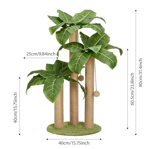 Arbre à chat avec griffoir canna et base stable pour le jeu - 4