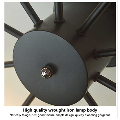 Lampes de plafond Sputnik à 6 têtes éclairage en métal noir E27 - 4