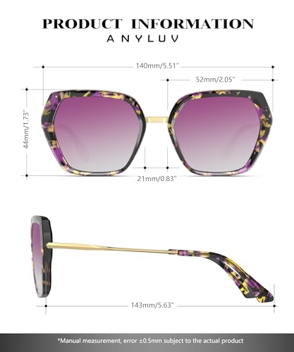 Image of ANYLUV Womens Sunglasses Polarized Sunglasses for Women, Trendy Woman Polarized Ultraviolet Protection Travel