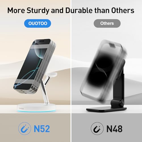 2025 3 in 1 Charging Station Compatible with Mag-Safe Charger Wireless Charger S - Photo 18 sur 37