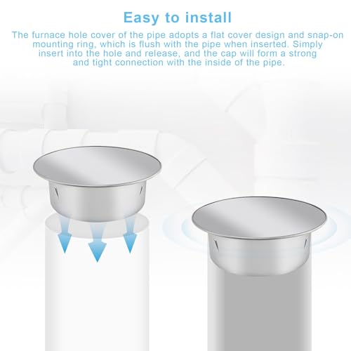 HERKINDNESS Ofenrohr Abdeckung, Kaminlochdeckel Edelstahl, Kaminrohr Abdeckung 100mm, Starke Abdichtung, Schornsteinabdeckung für Standard Ofenrohre mit Einem Durchmesser von 100 mm