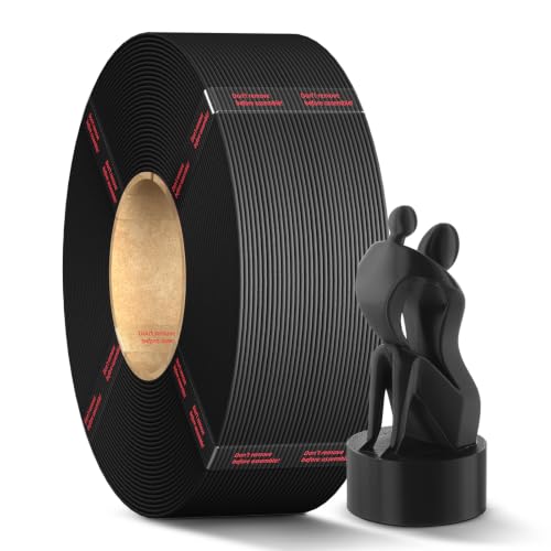 ANYCUBIC PLA Filament Nachfüllpackung Schwarz, 3D Drucker Filament 1,75 mm ohne Spule, Hohe Präzision Hohe Kompatibilität, 1KG