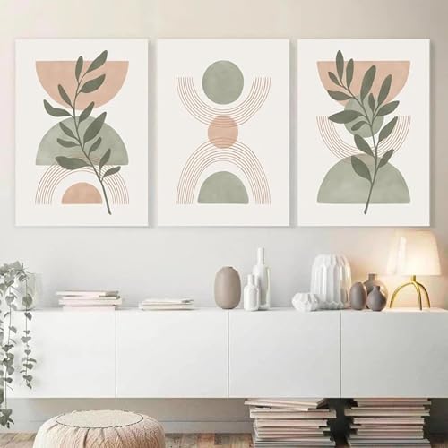 Art mural abstrait et peinture décorative Boho chic grand format pour salon contemporain