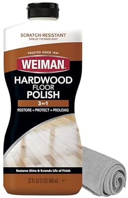Weiman Wood Floor Polish and Restorer 32 Oz Bundle - High-Traffic Hardwood Floor, Natural Shine, Removes Scratches, Leaves Protective Layer
