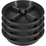 Feyvdzv 4 Pack Plant Saucer 10 inch, 8 12 14 17 inch, Plant Stand Plastic Plant...