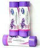  Stella 30 Duft-Müllbeutel Lavendel mit Zugband, 120 Liter, 3 Rollen mit 10 Beuteln/Müllsäcke 120 Liter, Lavendel duftend/Super starker Lavendelduft Premium Bags Line