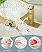 Casavilla Bathroom Sink Faucet, Brushed Gold Bathroom Faucet 3 Hole with Pop-up Drain and Vessel Sink Hole Cover 6
