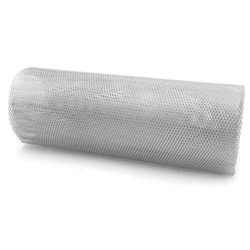 Image of Silver Universal 40 inchx13 inch Car Grill Mesh - Aluminum Alloy Automotive Grille Insert Bumper Rhombic Hole (3x6mm)