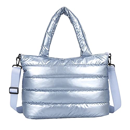 Sac doudoune léger en coton pour femme, grand cabas rembourré idéal trajets quotidiens et voyage