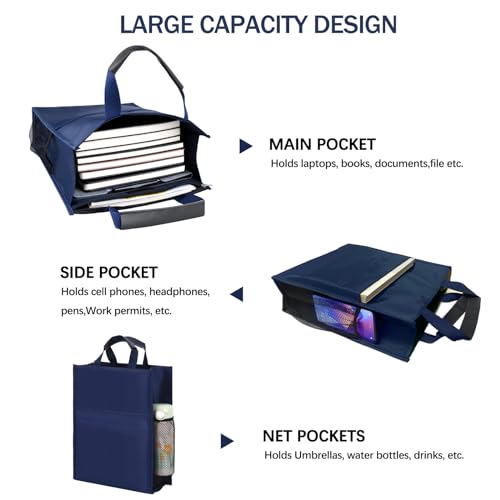 Oxford Document Bag, Waterproof File Bag with Handle Portable Tote Bag With Zipper for Business Meeting Office4