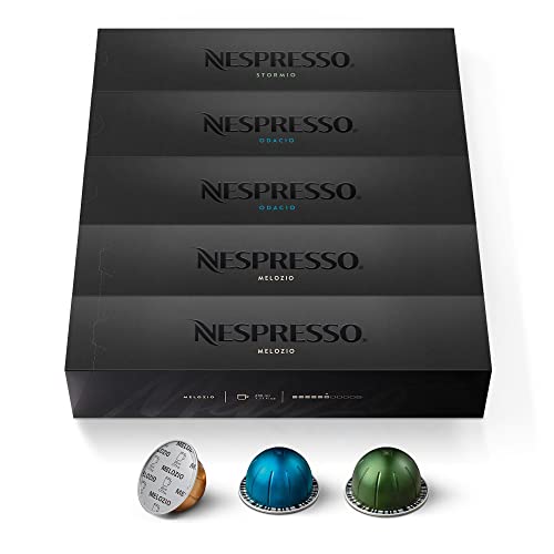 Nespresso Vertuo - Bundle Café Mug 50 Capsules de café - 20x Melozio, 10x Odacio, 20x Stormio