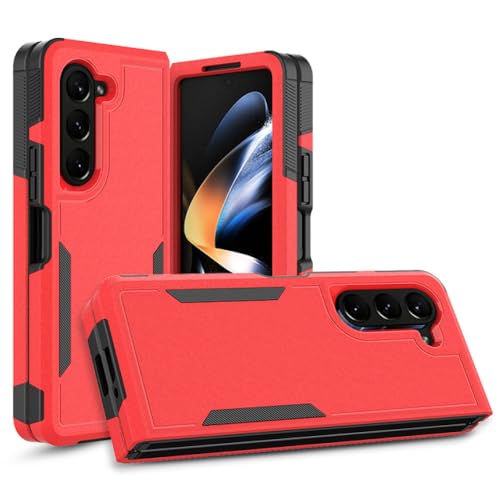 Z Fold 5 coque anti-chocs rouge avec protection rigide intégrale pour écran pliant