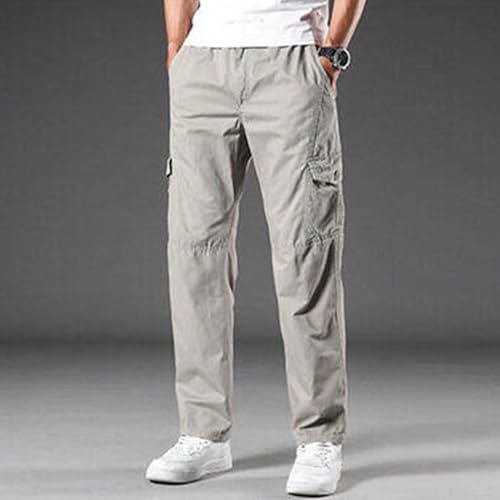 Mens Cargo Pants Casual Hiking Loose Fit Outdoor Sports Jogger with Multi Pockets Classic Sweatpant Straight Trousers2