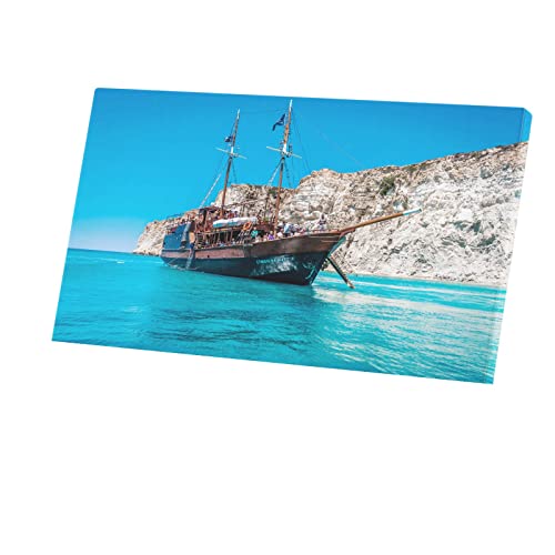 Tableau Décoratif Toile Imprimée Bateau pour Salon Ambiance Mer