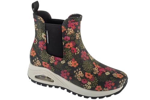 Skechers Uno Rugged Dancing N The Rain 177183-BKMT, stivali da donna chelsea, nero, 35 EU