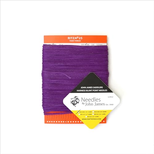 Hilo encerado para cuero color morado 1.2 mm miniatura 3
