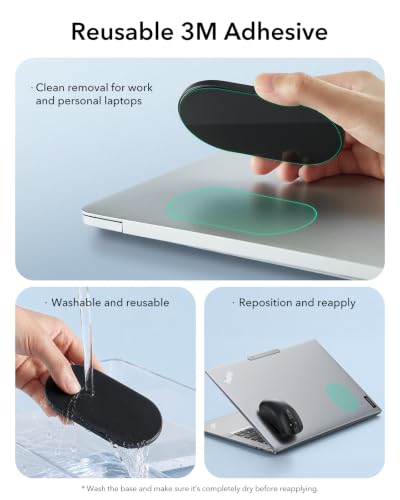 Image of ESR MagMouse Snap-to-Carry Bluetooth Mouse, Rechargeable Wireless Mouse for Laptop with Built-in Charging Cable, Reusable Adhesive Holder, BT 5.0 + 2.4 GHz Connectivity, Silent, Ergonomic, Black