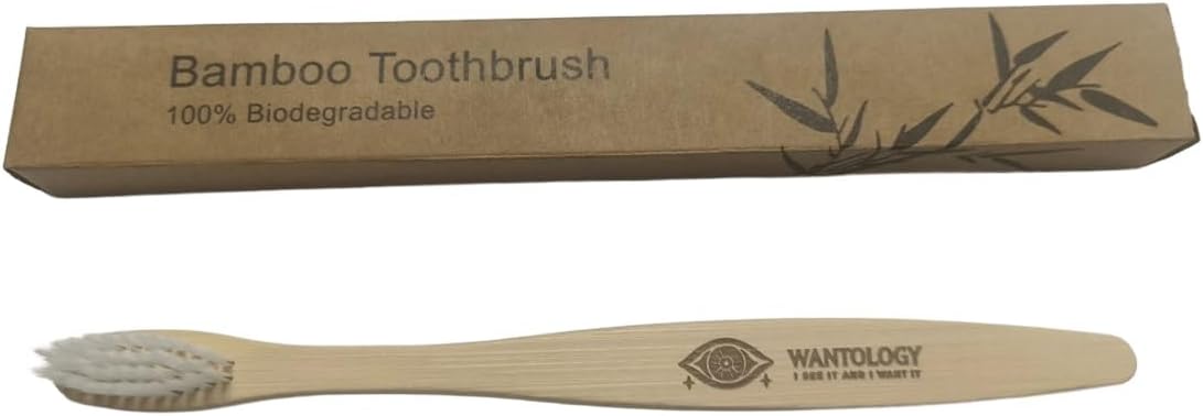 Natural Bamboo Toothbrush | 100% Biodegradable | Soft Bristles & Random Color | Eco-Friendly Plastic-Free Oral Care – 1 Pack