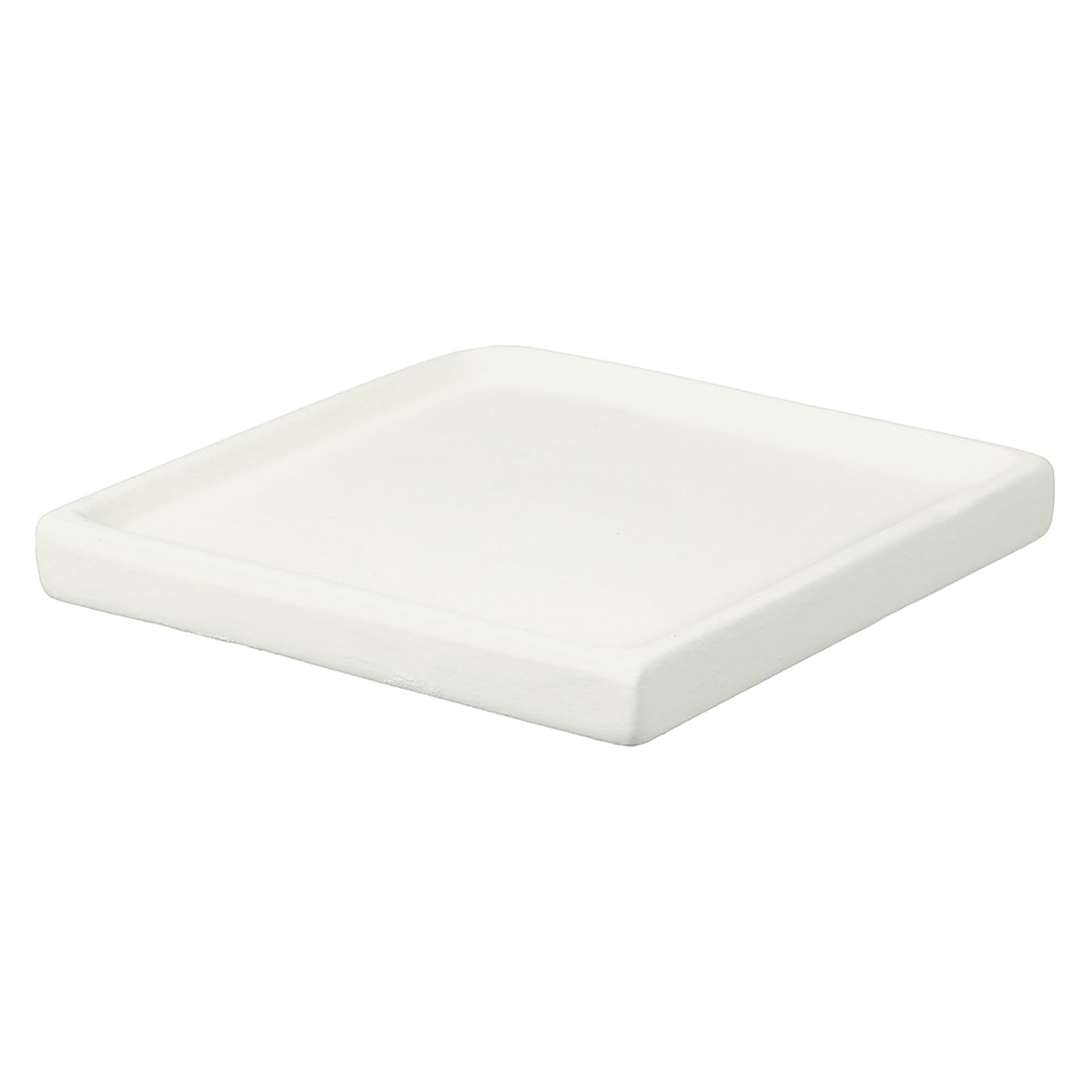 YELARXI 4.3 Inch Ceramic Plant Saucers, Square Flower Planter Water Trays Ceramic Plant Saucer Pot Tray -Fitting for (Outdoor/Indoors/Garden/Planting/Water/Flower/Coffee) Beige