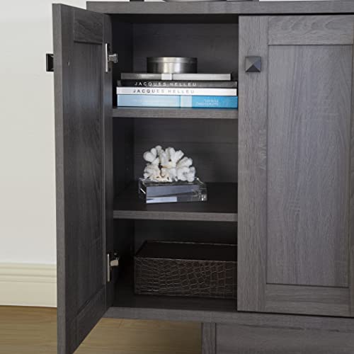 Ice Armor Jet99600-2121 4-Door Sideboard With Two Storage Cabinets 47" W Credenza Dining Server Cupboard Buffet Table In Distressed Grey Finish #TOP2