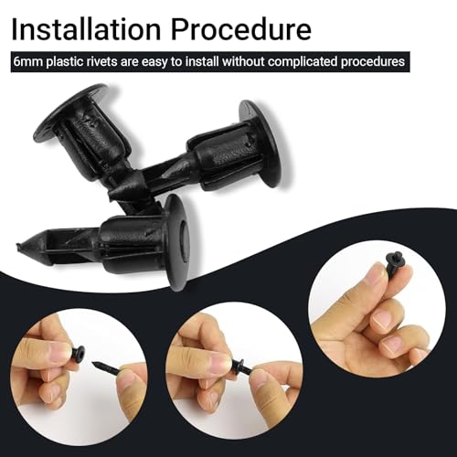 70 Piezas Clips de Plástico para Carenado de Moto y Automóvil 6mm, Remache de Plástico para Bicicleta Moto y Automóvil Carenado, Grapas Coche, para Honda, Yamaha, Suzuki, Kawasaki - imagen 3